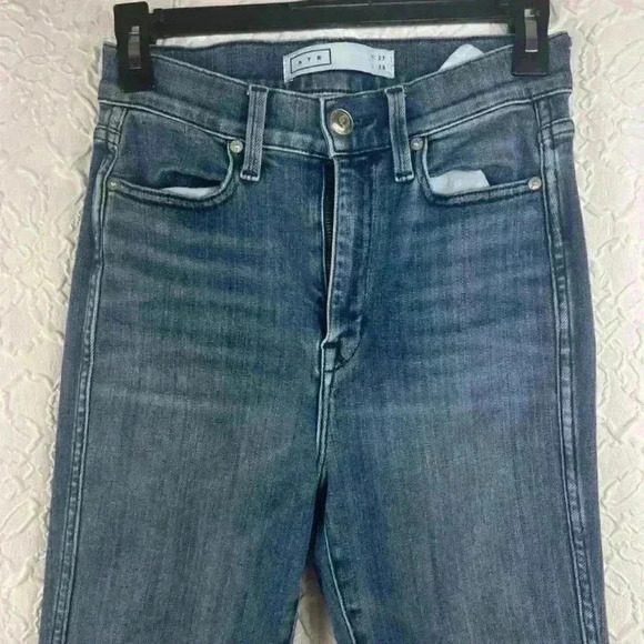 AYR The Riser Jeans Women's High Rise Raw Hem Skinny Comfort Stretch - Picture 4 of 7